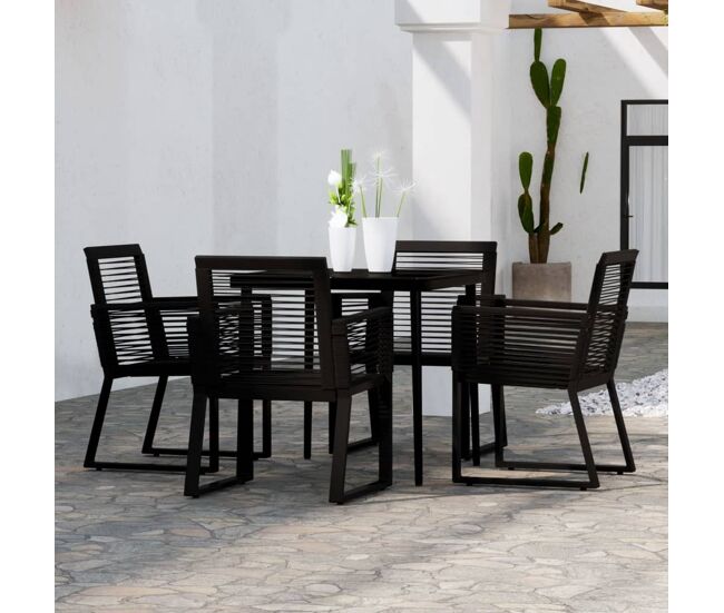 Juego de comedor de jardín 5 piezas negro vidaxl
