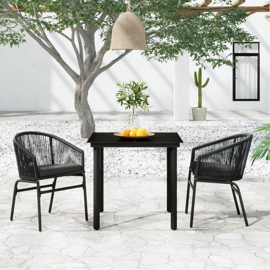 Juego de comedor de jardín 3 piezas gris vidaxl