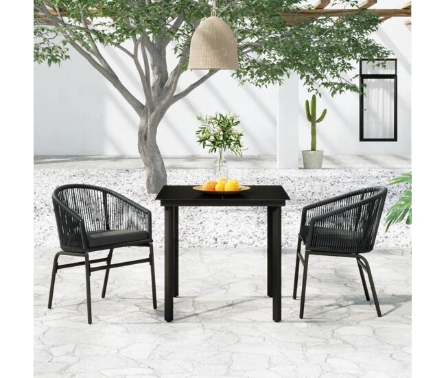 Juego de comedor de jardín 3 piezas gris vidaxl