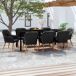 Juego de comedor para jardín con cojines Juego de comedor para jardín con cojines Negro