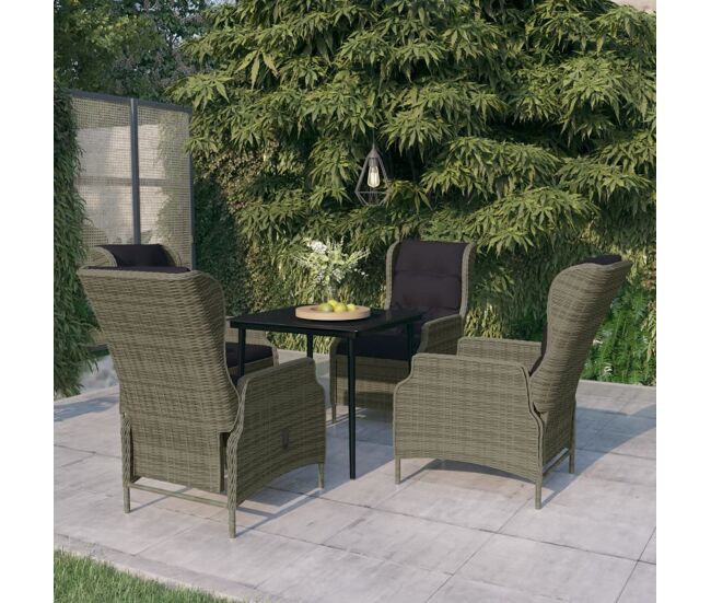 Juego de comedor de jardín de 5 piezas marrón vidaxl
