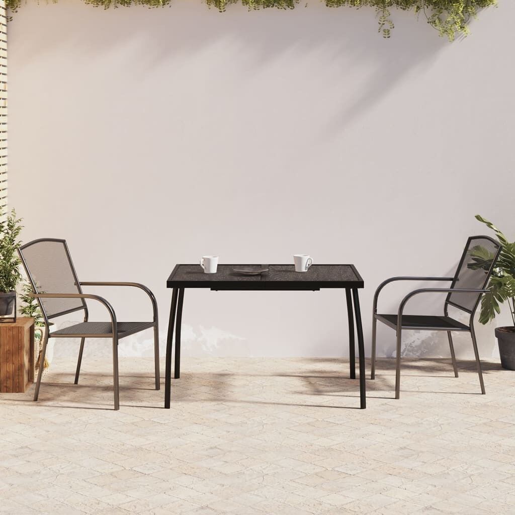 Juego de comedor de jardín 3 piezas acero gris antracita vidaxl