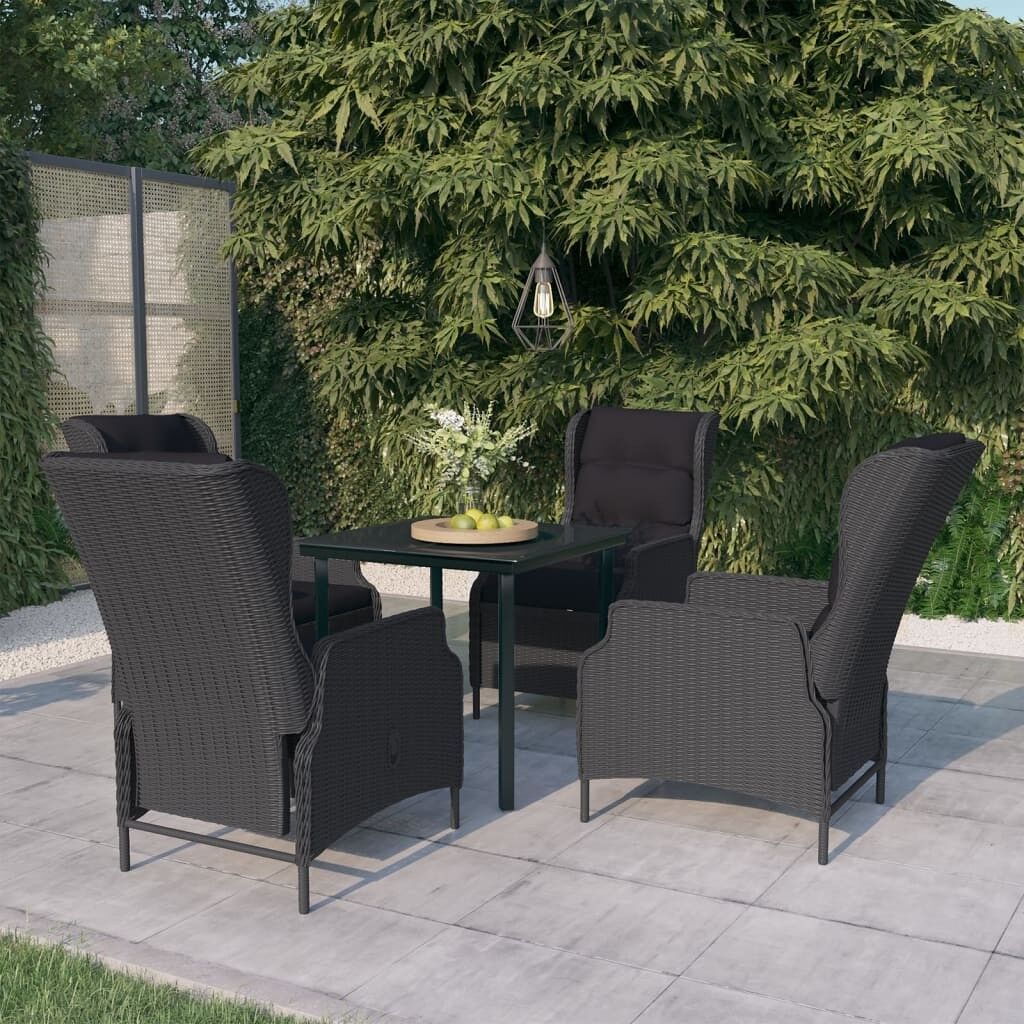 Juego de comedor de jardín 5 piezas gris oscuro vidaxl