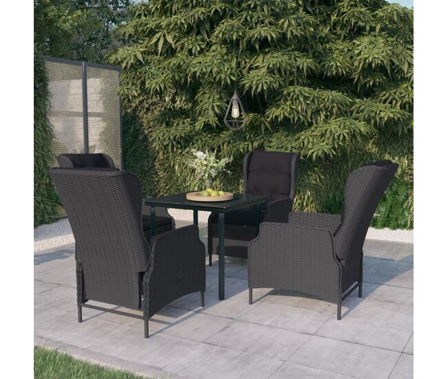 Juego de comedor de jardín 5 piezas gris oscuro vidaxl
