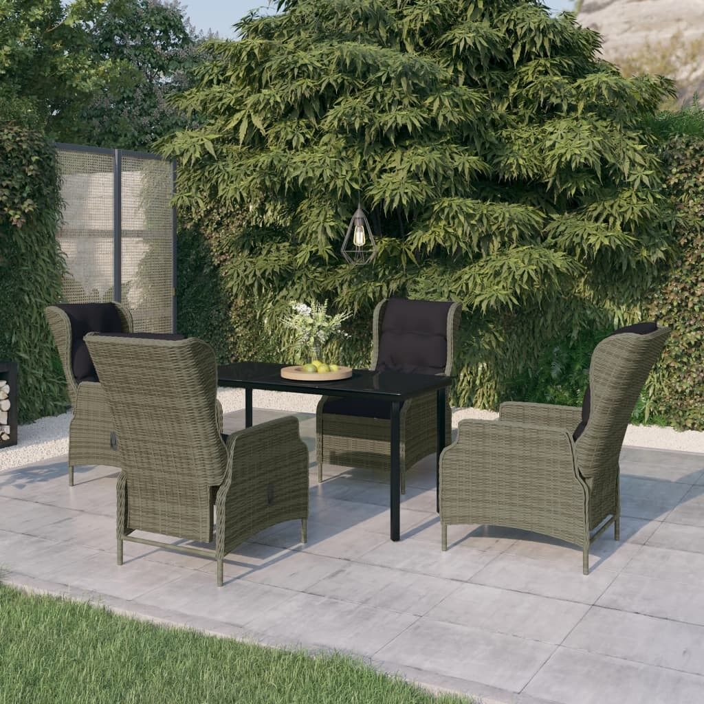 Juego de comedor de jardín de 5 piezas marrón vidaxl