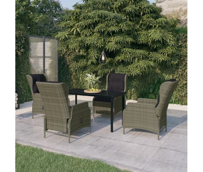 Juego de comedor de jardín de 5 piezas marrón vidaxl