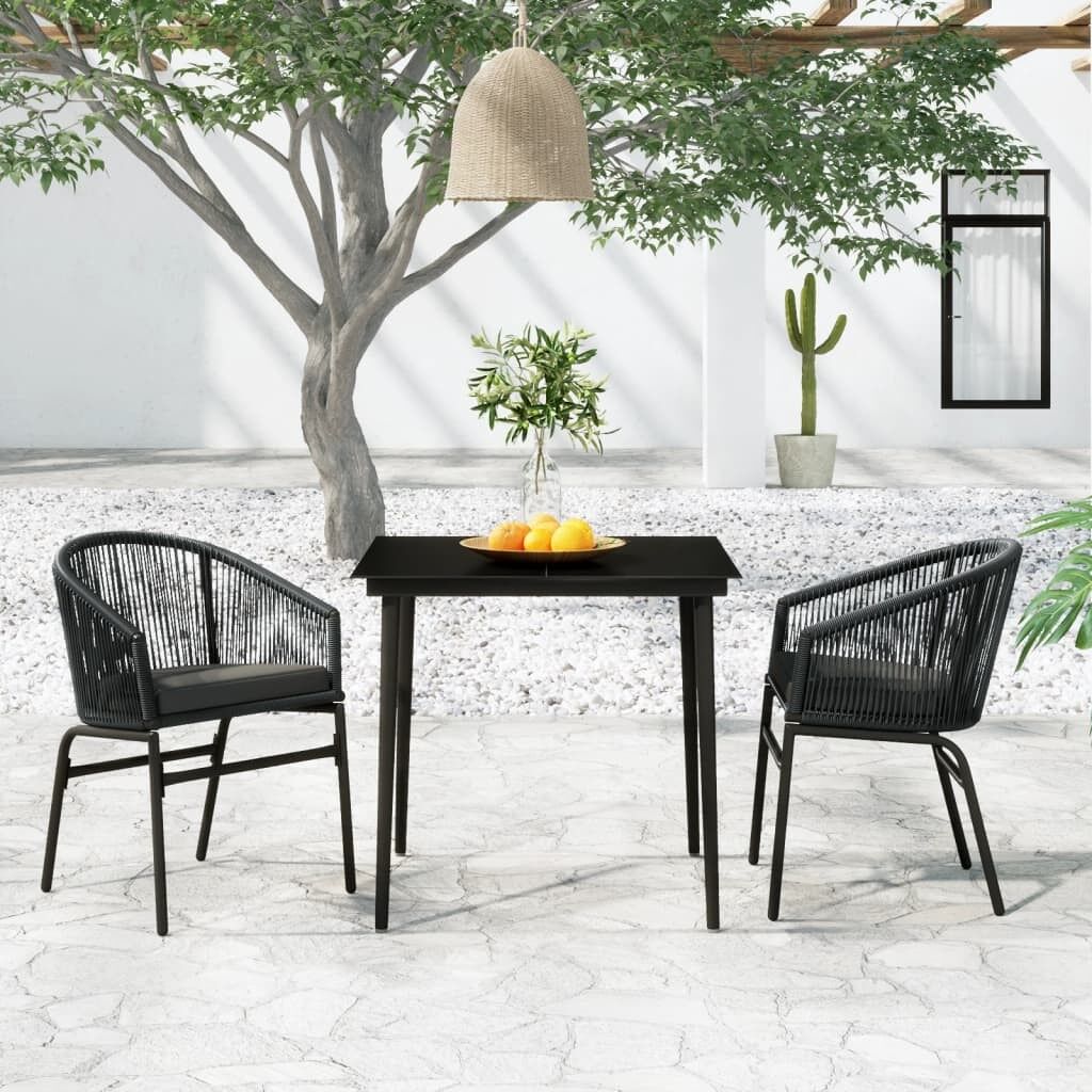 Juego de comedor de jardín 3 piezas gris vidaxl
