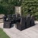 Juego de comedor para jardín con cojines Juego de comedor para jardín con cojines Negro