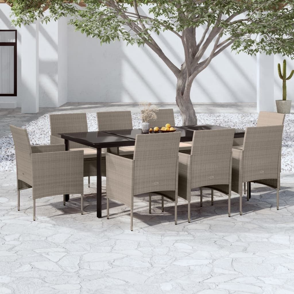 Juego de comedor para jardín con cojines