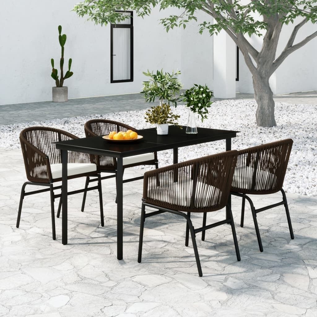Juego de comedor de jardín de 5 piezas marrón vidaxl