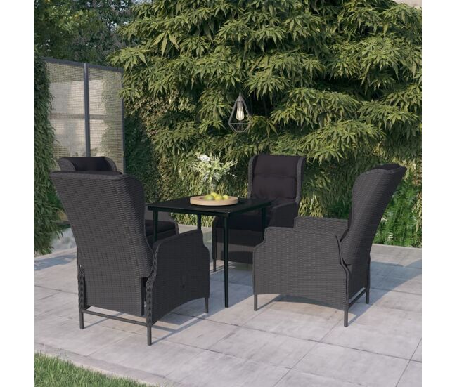 Juego de comedor de jardín 5 piezas gris oscuro vidaxl