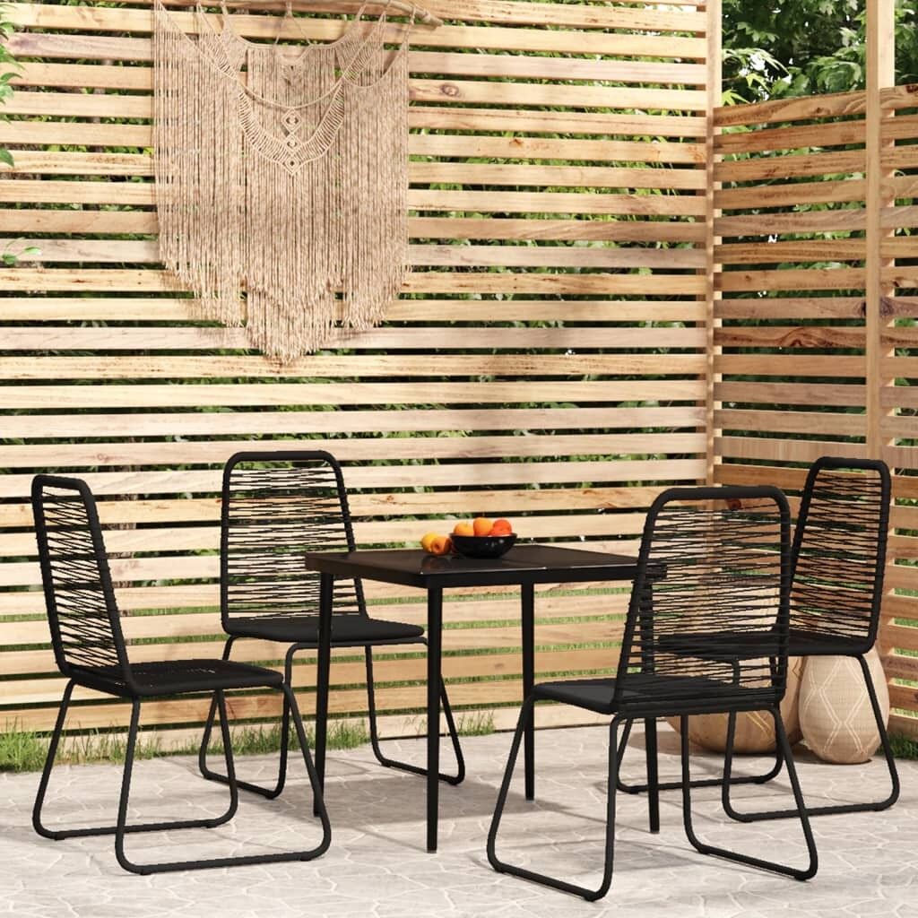 Juego de comedor de jardín 5 piezas negro vidaxl