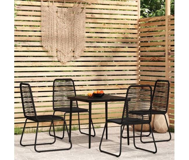 Juego de comedor de jardín 5 piezas negro vidaxl