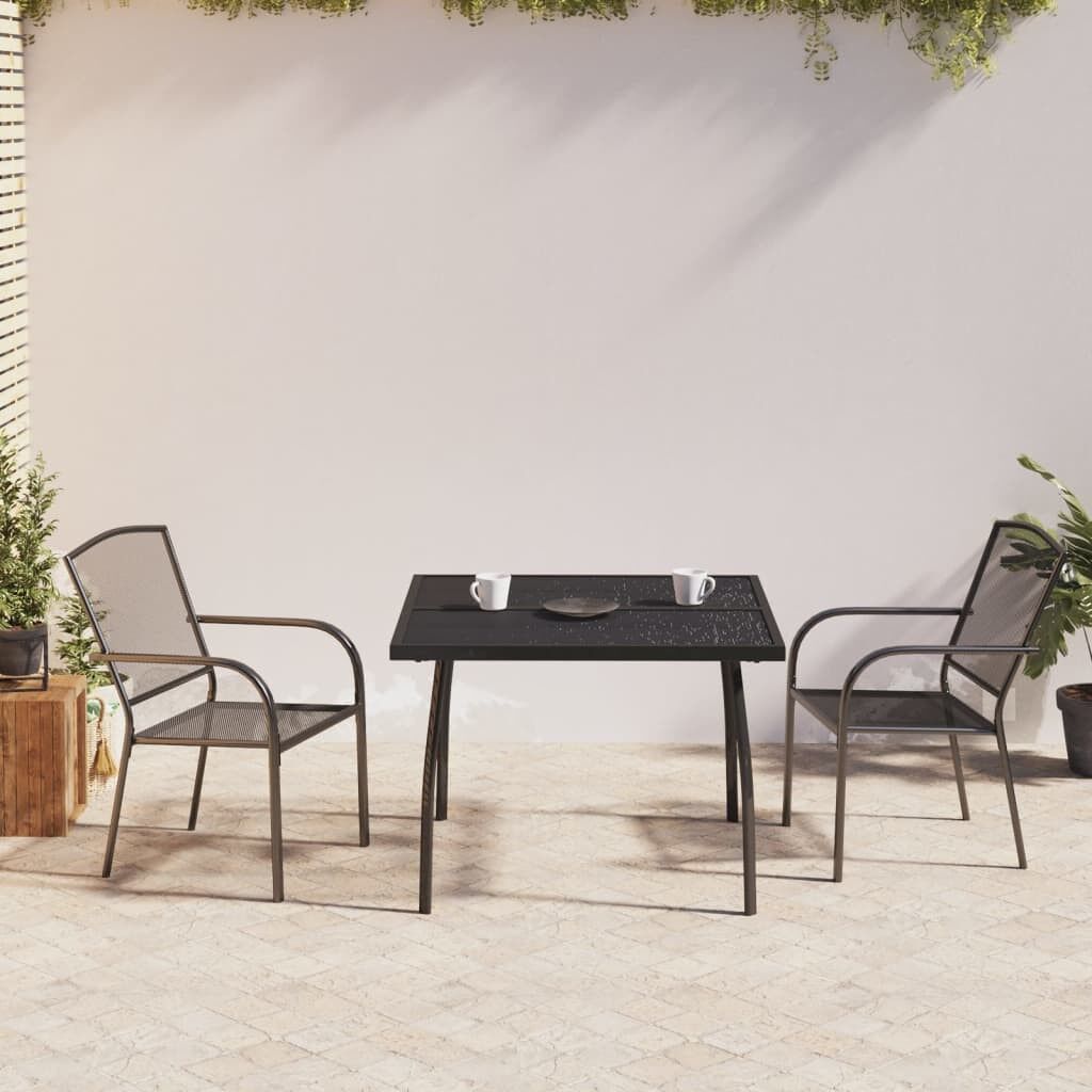 Juego de comedor de jardín 3 piezas acero gris antracita vidaxl