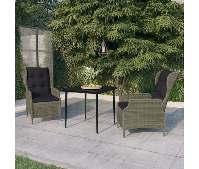 Juego de comedor de jardín de 3 piezas marrón vidaxl