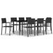 Juego de comedor para jardín Juego de comedor para jardín Negro