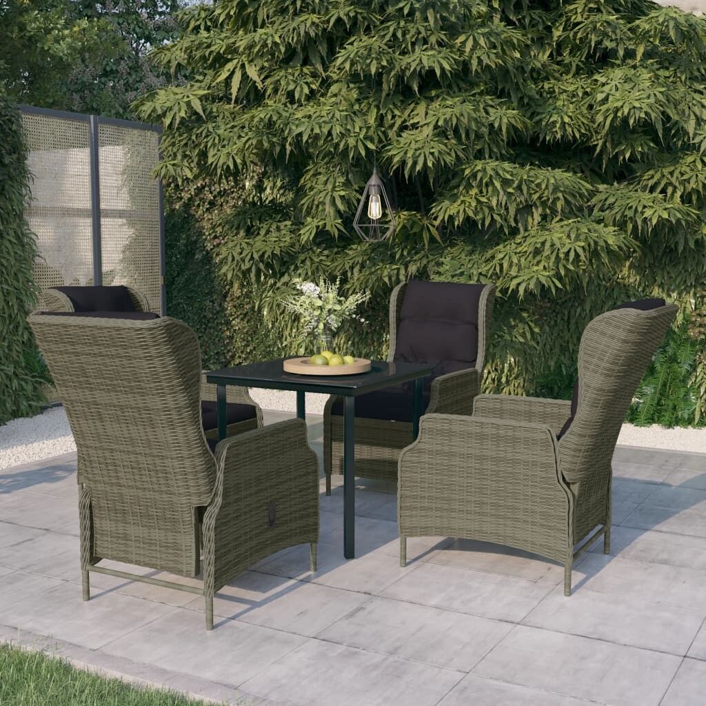 Juego de comedor de jardín de 5 piezas marrón vidaxl