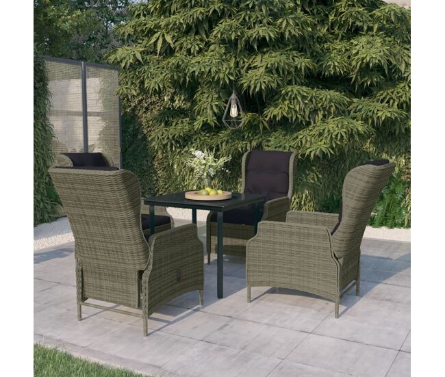 Juego de comedor de jardín de 5 piezas marrón vidaxl