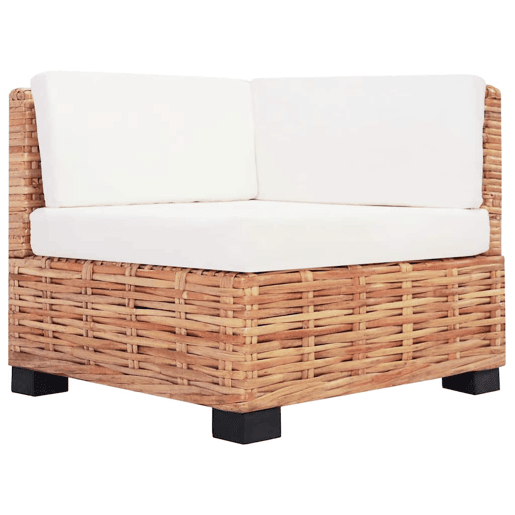 vidaXL Conjunto de sofás 18 pcs vime genuíno