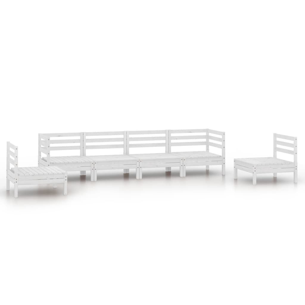 Juego de muebles de jardín 6 piezas madera maciza pino blanco vidaxl