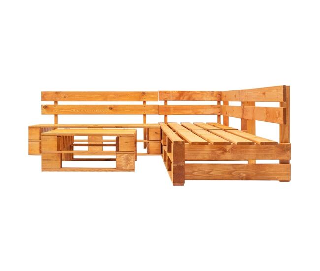 Set muebles de palés de jardín 4 pzas madera marrón miel vidaxl
