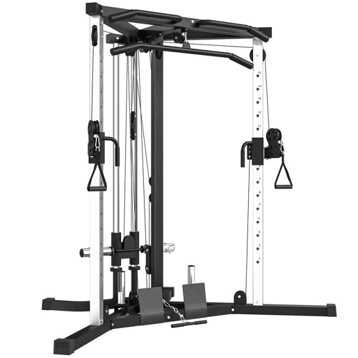 SPORTNOW Máquina Multi Estação Musculação para Treino de Ombros Braços Carga 120 kg para Fitness Ginásio em Casa 170x139x200 cm Preto