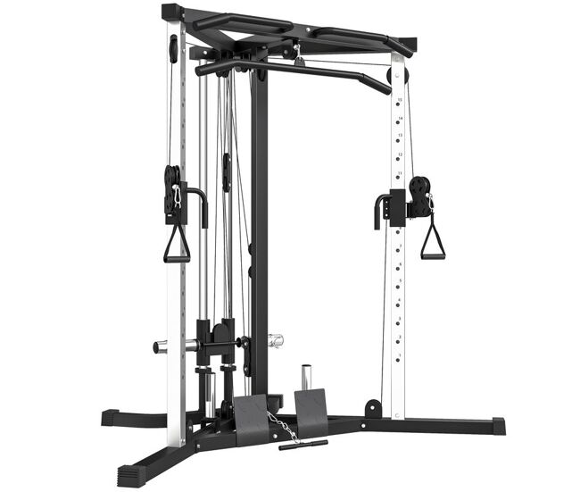 Sportnow multiestación musculación máquina de musculación estación de dominadas entrenamiento para fitness gimnasio en casa, ejercitar parte superior cuerpo