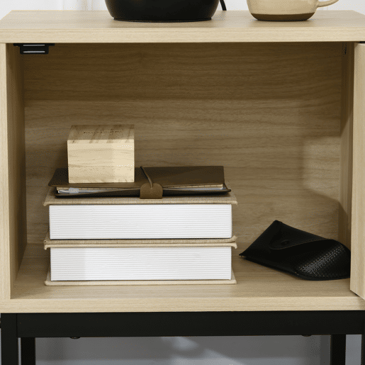 HOMCOM Mesa de Cabeceira com Porta de Vime Mesa de Cabeceira Estilo Cannage com Pés de Metal para Sala de Estar Dormitório 43x30x51 cm Madeira e Preto HOMCOM Mesa de Cabeceira com Porta de Vime Mesa de Cabeceira Estilo Cannage com Pés de Metal para Sala de Estar Dormitório 43x30x51 cm Madeira e Preto
