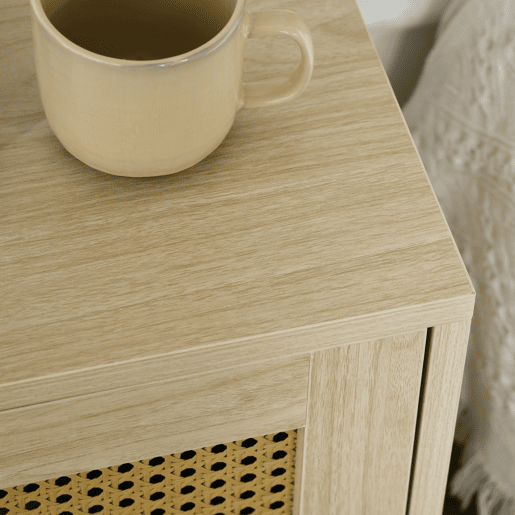 HOMCOM Mesa de Cabeceira com Porta de Vime Mesa de Cabeceira Estilo Cannage com Pés de Metal para Sala de Estar Dormitório 43x30x51 cm Madeira e Preto HOMCOM Mesa de Cabeceira com Porta de Vime Mesa de Cabeceira Estilo Cannage com Pés de Metal para Sala de Estar Dormitório 43x30x51 cm Madeira e Preto