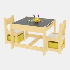 Conjunto de mesa Irixoa para crianças com 2 cadeiras com caixas em MDF 48 x 61 x 63 cm en.casa