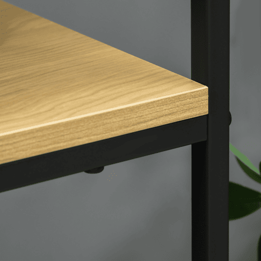 HOMCOM Estante Industrial de 5 Níveis Estante para Livros Móvel de Armazenamento com 2 Gavetas e Estrutura de Metal para Sala de Estar Escritório 80x30x170,5 cm Madeira e Preto