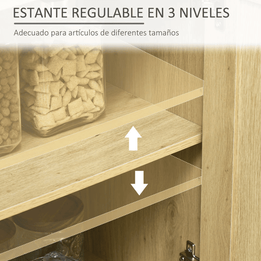HOMCOM Aparador Sala de Estar de Estilo Cannage Móvel Buffet Auxiliar com 3 Portas de Vime Prateleiras Ajustáveis e Pés de Madeira para Sala de Estar Sala de Jantar 120x40x97 cm Madeira