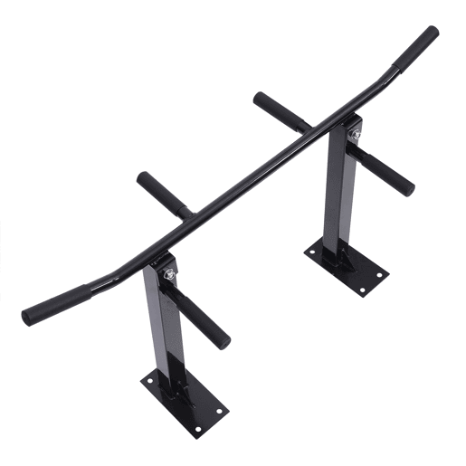 HOMCOM Barra de Elevação de Parede Barra Pull-Up de Aço para Treino em Casa Carga Máxima 150 kg 105,5x28x49 cm Preto