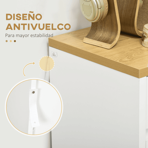 HOMCOM Cómoda Moderna com 4 Gavetas Cómoda de Madeira para Dormitório Sala de Estar Carga Máxima 40 kg 70x37x75 cm Branco e Madeira