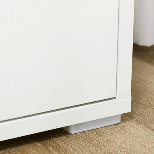 HOMCOM Aparador de Sala de Estar Armário de Armazenamento Móvel Auxiliar de Cozinha com 2 Portas e Prateleira Ajustável para Sala de Jantar Entrada 80x37x75 cm Branco e Madeira