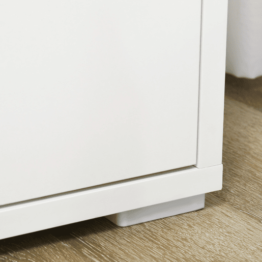 HOMCOM Aparador de Sala de Estar Armário de Armazenamento Móvel Auxiliar de Cozinha com 2 Portas e Prateleira Ajustável para Sala de Jantar Entrada 80x37x75 cm Branco e Madeira