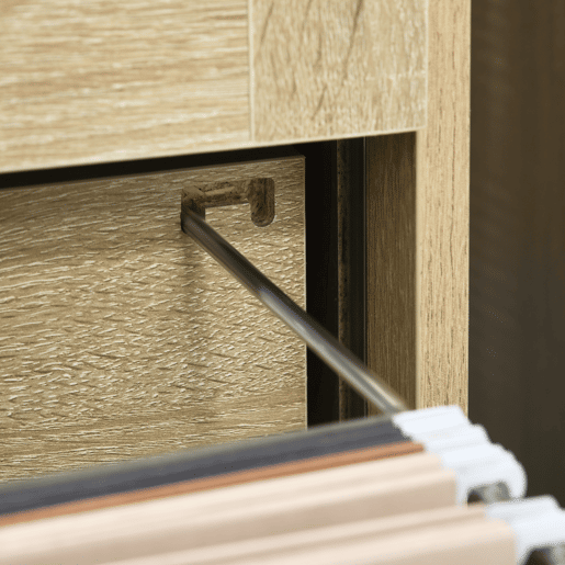 Vinsetto Arquivador para Escritório com 2 Gavetas Bloco de Gavetas com Rodas Móvel para Arquivos com Fechadura e Suporte para Pastas Suspensas Tamanho A4 41x42x56 cm Madeira