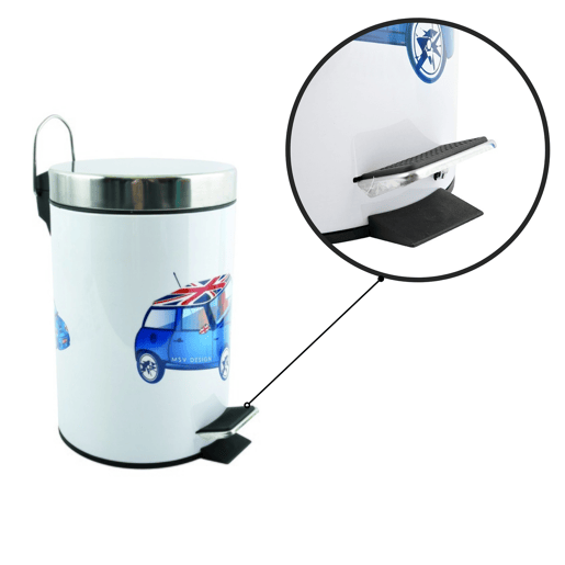 Lata de lixo com o pedal 3L azul xs mini
