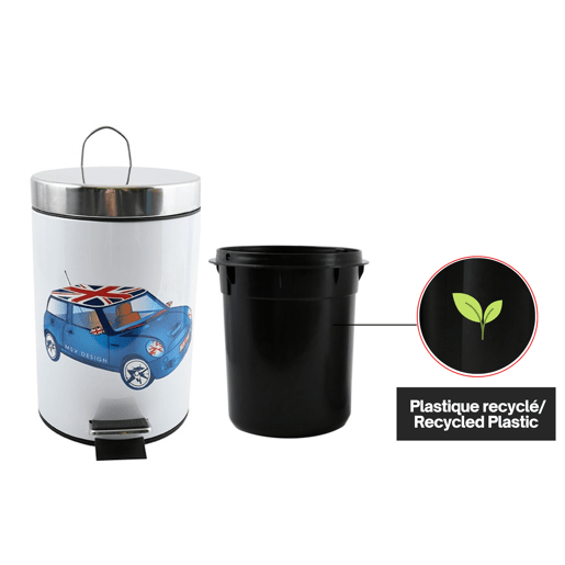 Lata de lixo com o pedal 3L azul xs mini