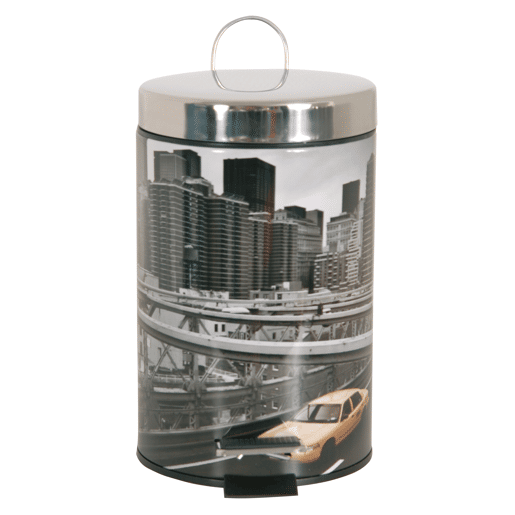 3l Cubo de lixo com tampa de me MSV de ova York de aço inoxidável 16,5 x 25,6 cm