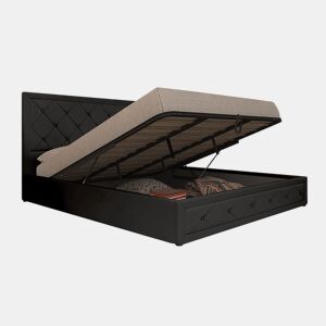 Cama de Casal Roman, Estrado Elevatório (Preto)(200×180 cm)