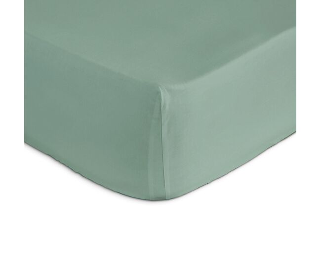 Sábana bajera ajustable de algodón casual 140x200+28 cm verde agua