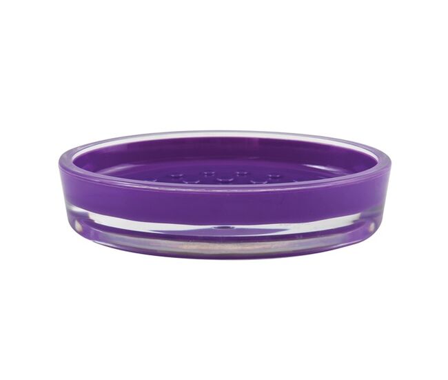 Jabonera msv de acrilico en color morado 13 x 9 x 3 cm