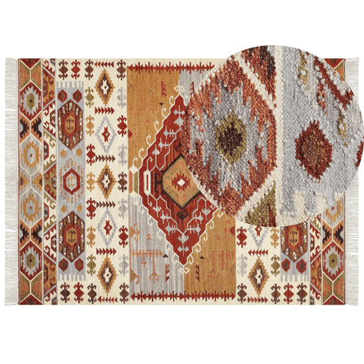 Tapete PROSHYAN Multicolor 160 x 230 cm Lã Kilim