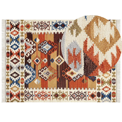 Tapete VOSKETAP Multicolor 160 x 230 cm Lã Kilim