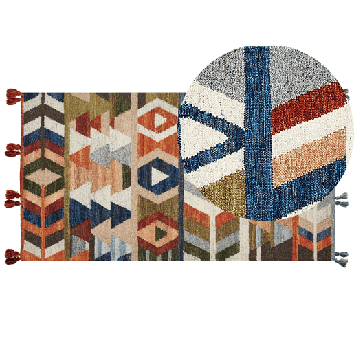 Tapete Kilim em lã multicolor 80 x 150 cm KAGHSI