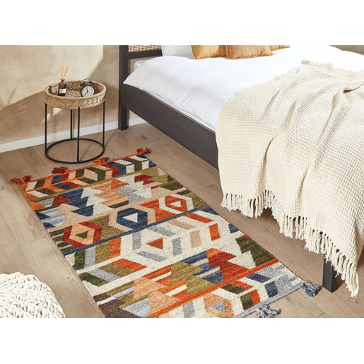 Tapete Kilim em lã multicolor 80 x 150 cm KAGHSI