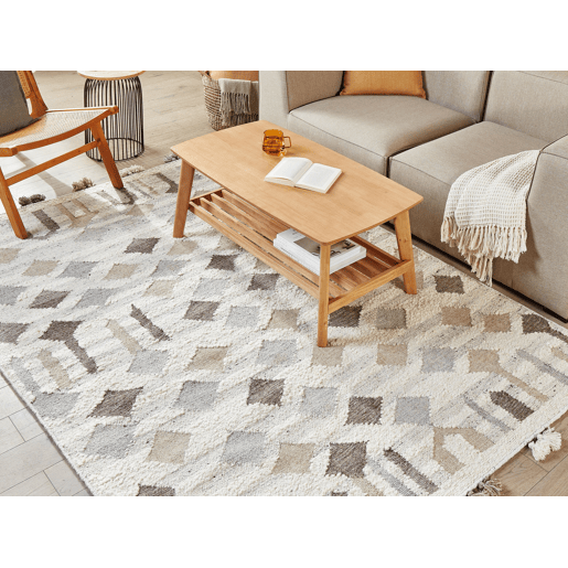 Tapete KAGHTSRASHEN Creme 160 x 230 cm Lã Kilim