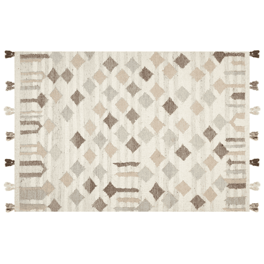 Tapete KAGHTSRASHEN Creme 160 x 230 cm Lã Kilim