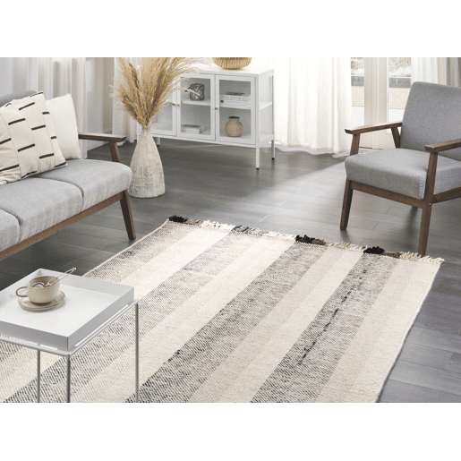 Tapete EMIRLER Branco 140 x 200 cm Lã